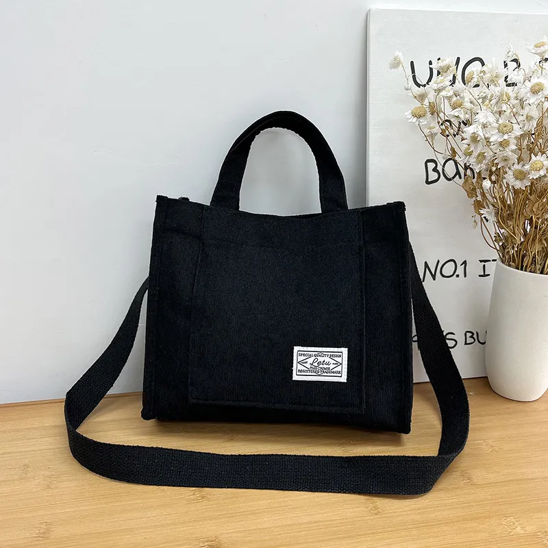 Women's Corduroy Canvas Crossbody Bag Large Capacity Handbag